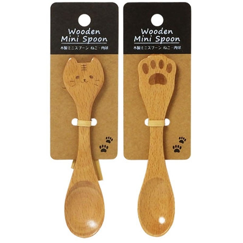 木製ミニスプーン　ねこ・肉球