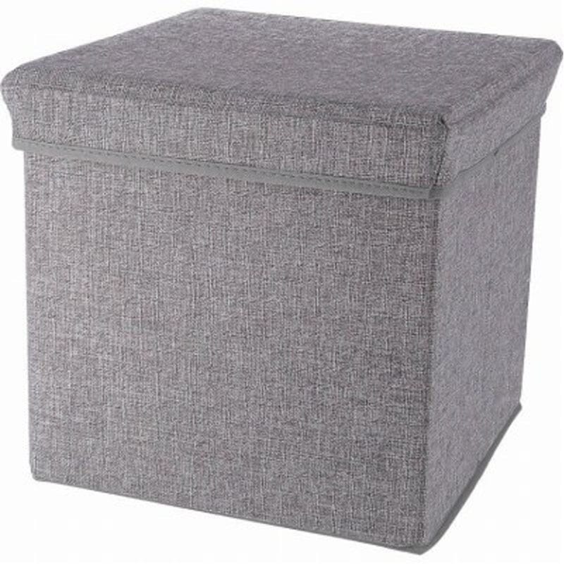 折りたたみ収納スツール　グレー