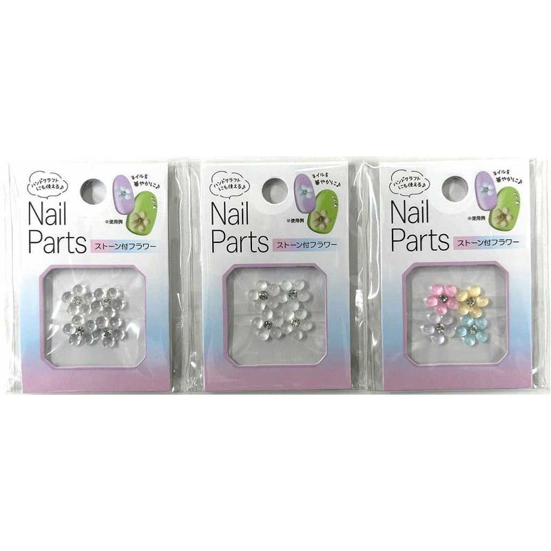 ネイルパーツ ストーン付フラワー【公式】≪1個からお届け≫Can☆Do