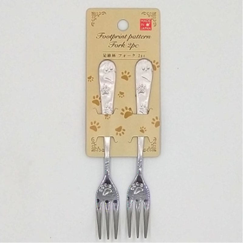 足跡柄フォークセット 2pc