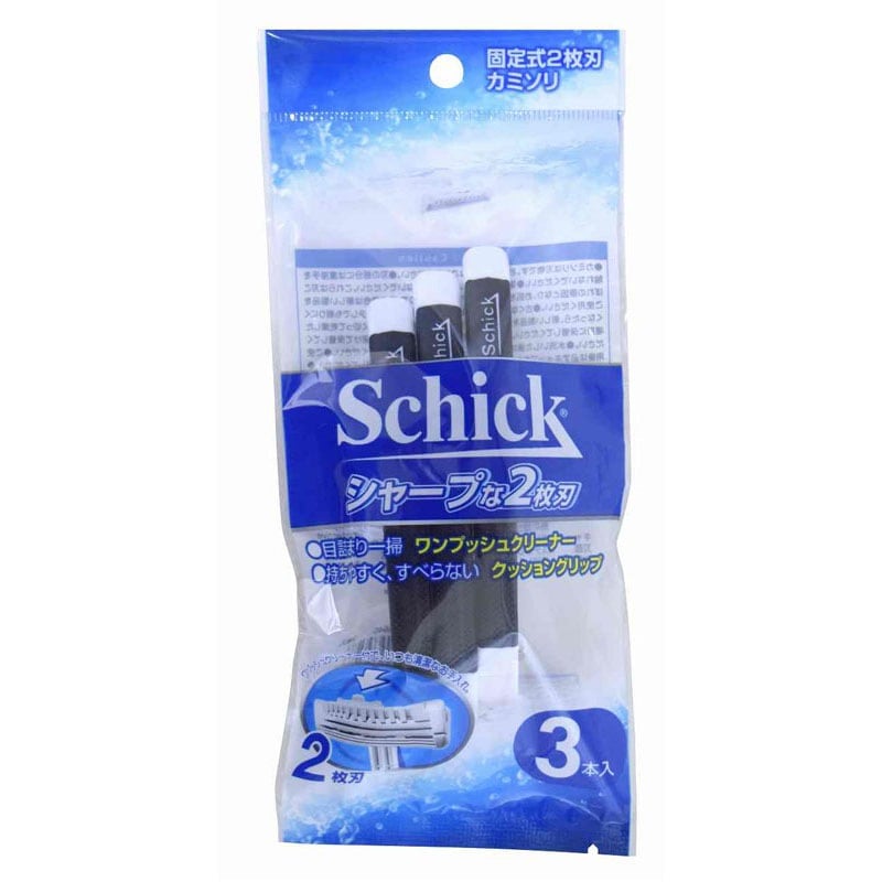 Ｓｃｈｉｃｋ固定式２枚刃カミソリ３本男性