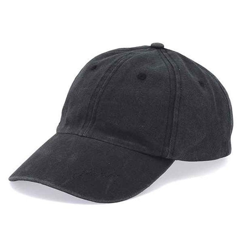 ウォッシュ加工ＣＡＰひさし　刺繍ＢＫ