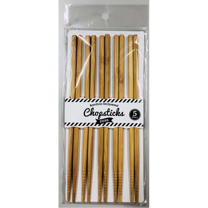 竹塗箸　５Ｐ　ブラウン