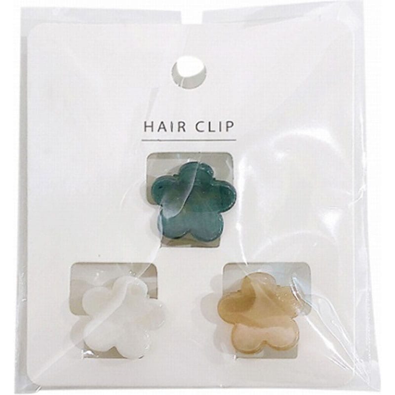 マーブルフラワーミニクリップ３Ｐ　シック