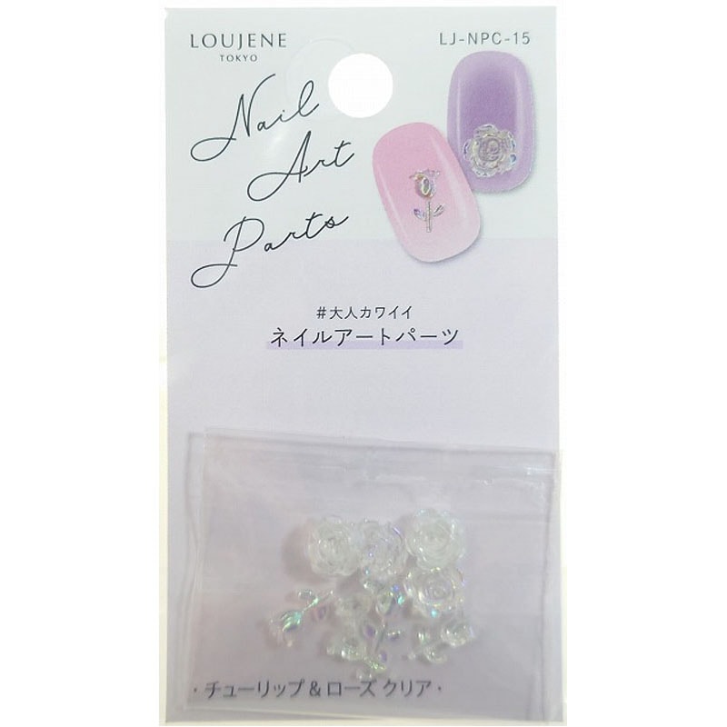ネイルパーツＣ１５　チューリップ＆ローズ　クリア
