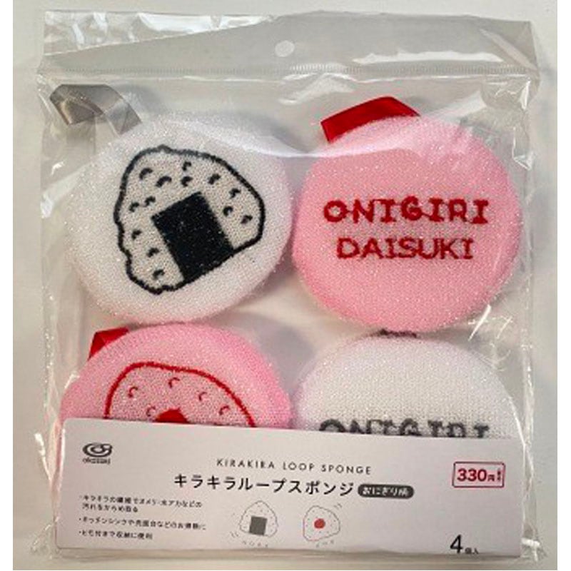 ループスポンジ４Ｐ　おにぎり柄