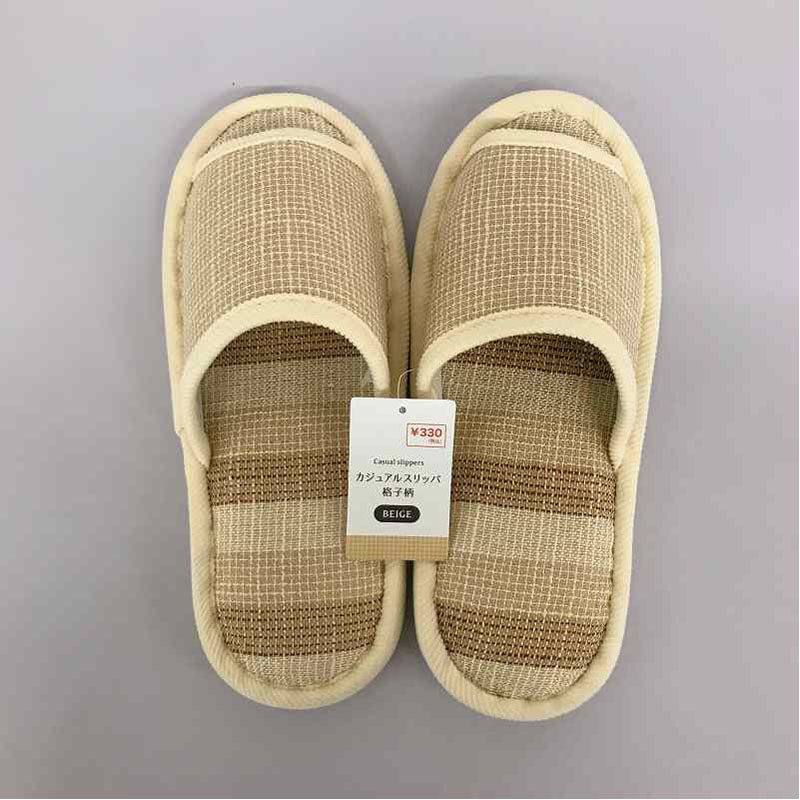 カジュアルスリッパ 格子柄 BG