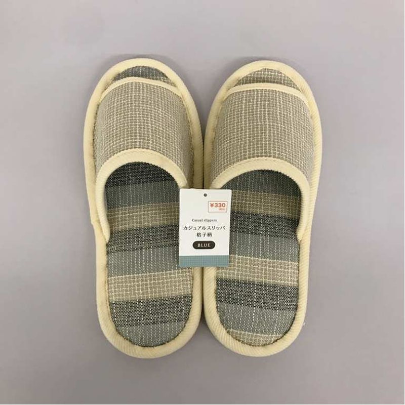 カジュアルスリッパ 格子柄 BL