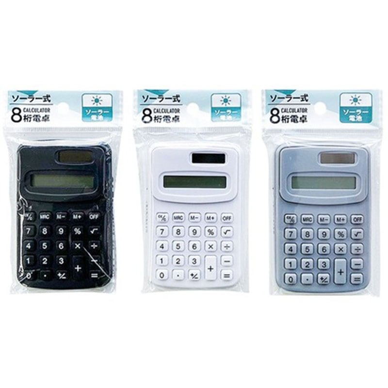 ソーラー式ミニ電卓８桁　ベーシック