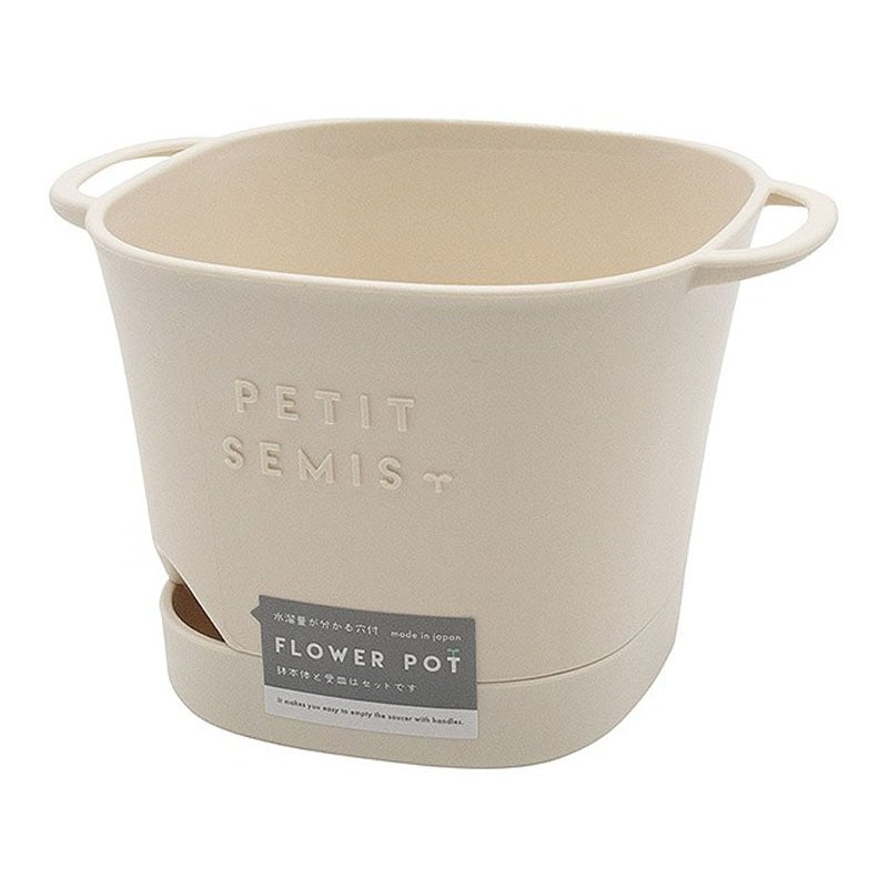 バスケットポット３号　アイボリー