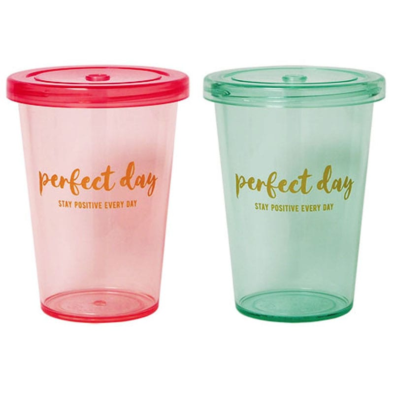 コールドカップ　ピンクカフェ柄