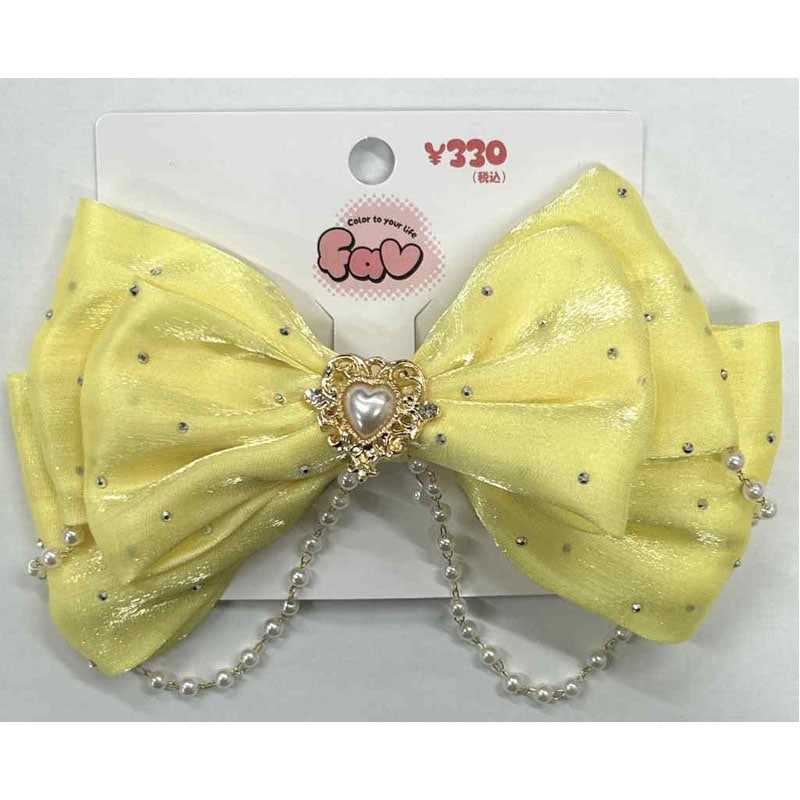 fav チェーン付リボンクリップ 黄