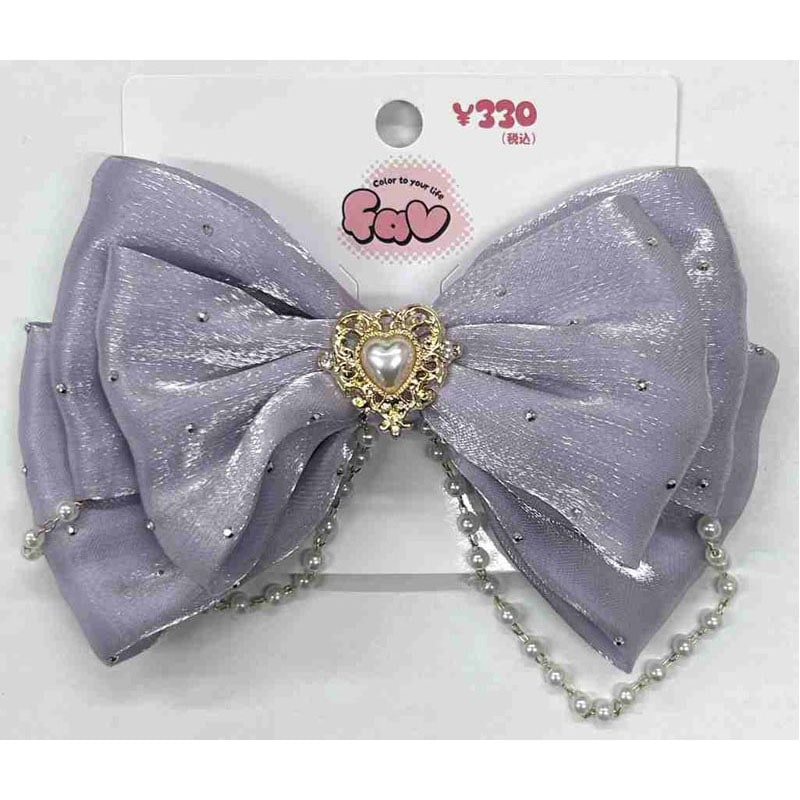 fav チェーン付リボンクリップ 紫