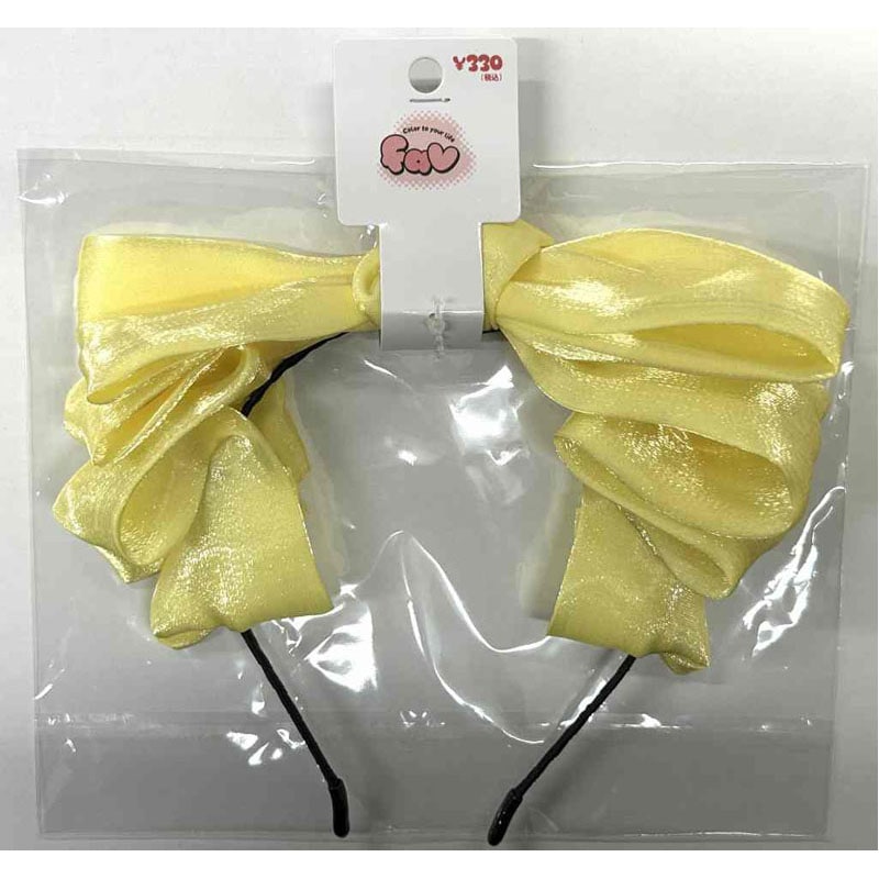 fav フリルリボンカチューシャ 黄