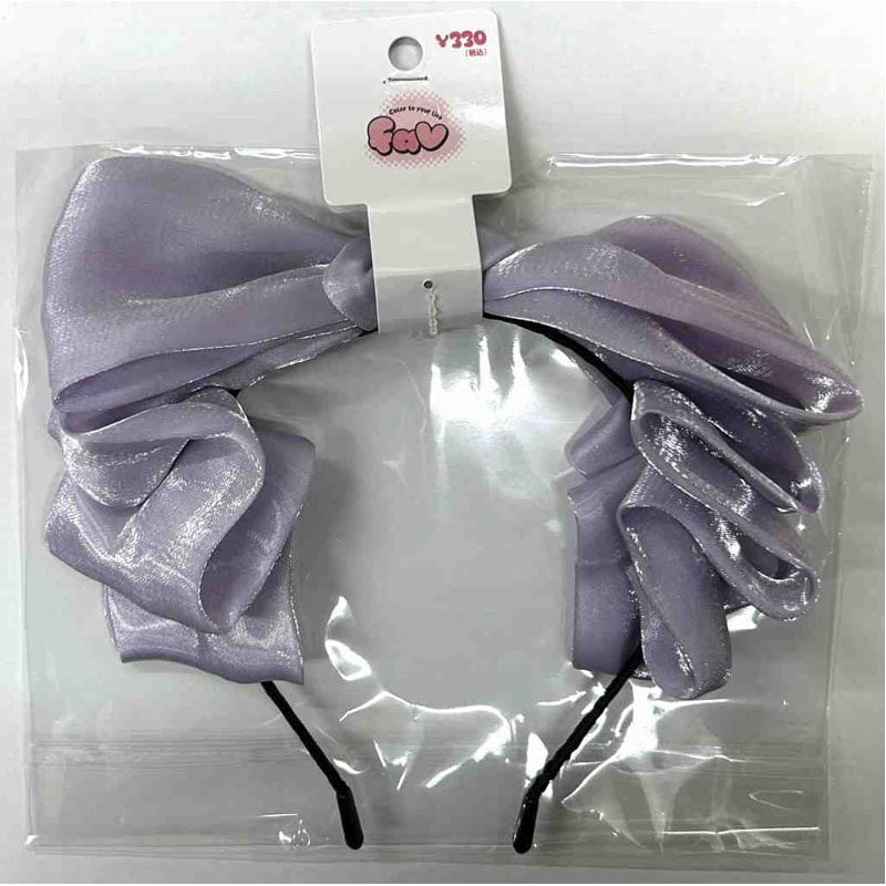 fav フリルリボンカチューシャ 紫