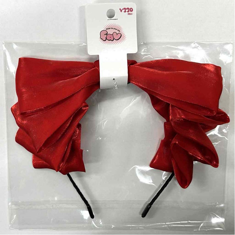 ｆａｖ　フリルリボンカチューシャ　赤