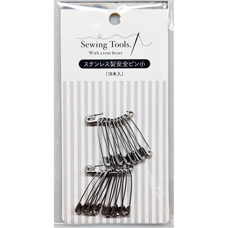 ステンレス製安全ピン　小　１８Ｐ