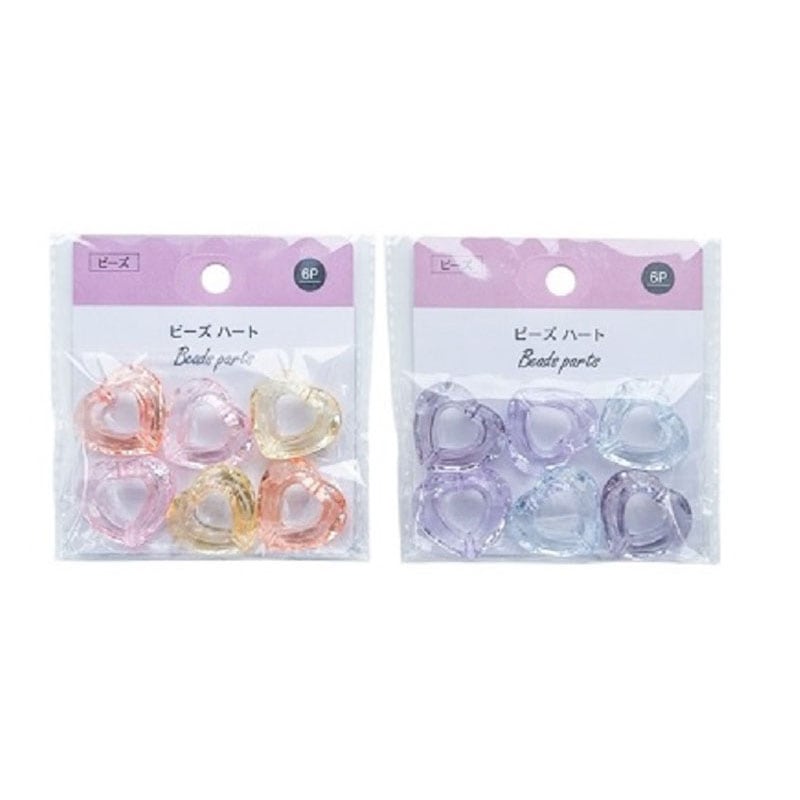 ビーズ　ハート　６Ｐ
