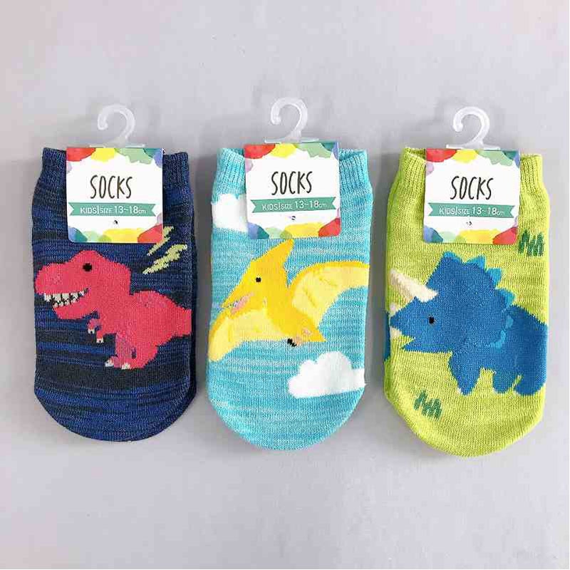 子供靴下　ショート丈１３　引き揃え恐竜