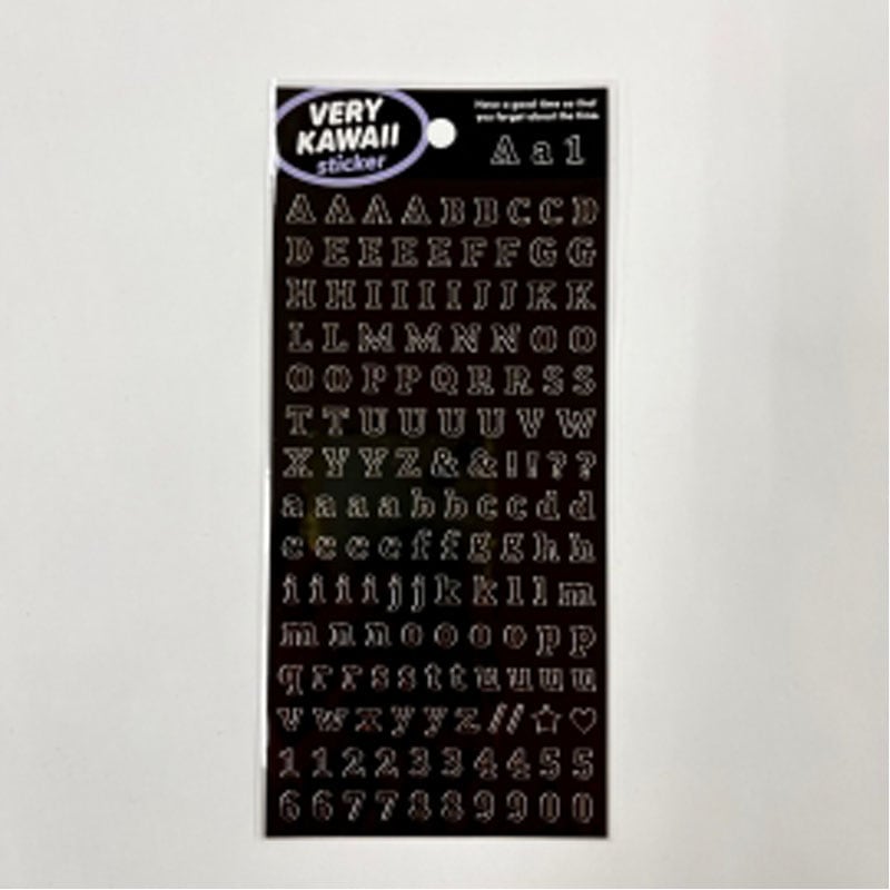 シルバー文字フチシール