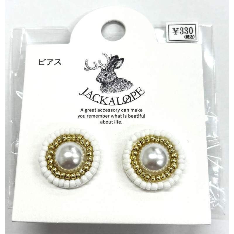 ＪＬ　ビーズラウンドピアス　ＷＨ