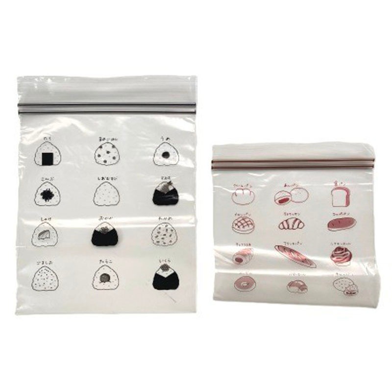 フリーザーバッグＳ＋Ｍ　４０Ｐ　食物柄