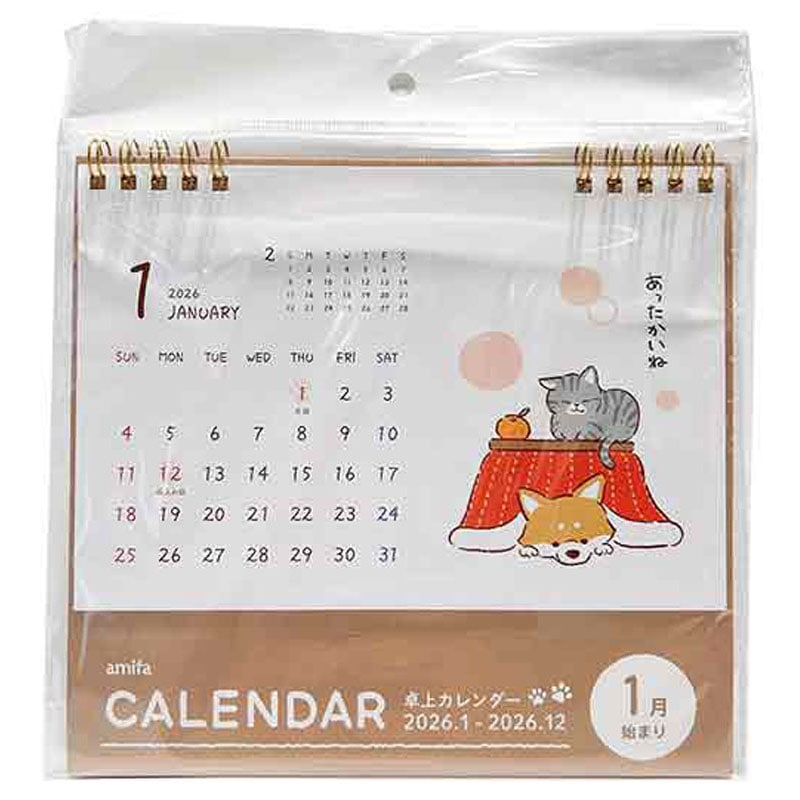 26卓上カレンダー ゆるかわアニマル