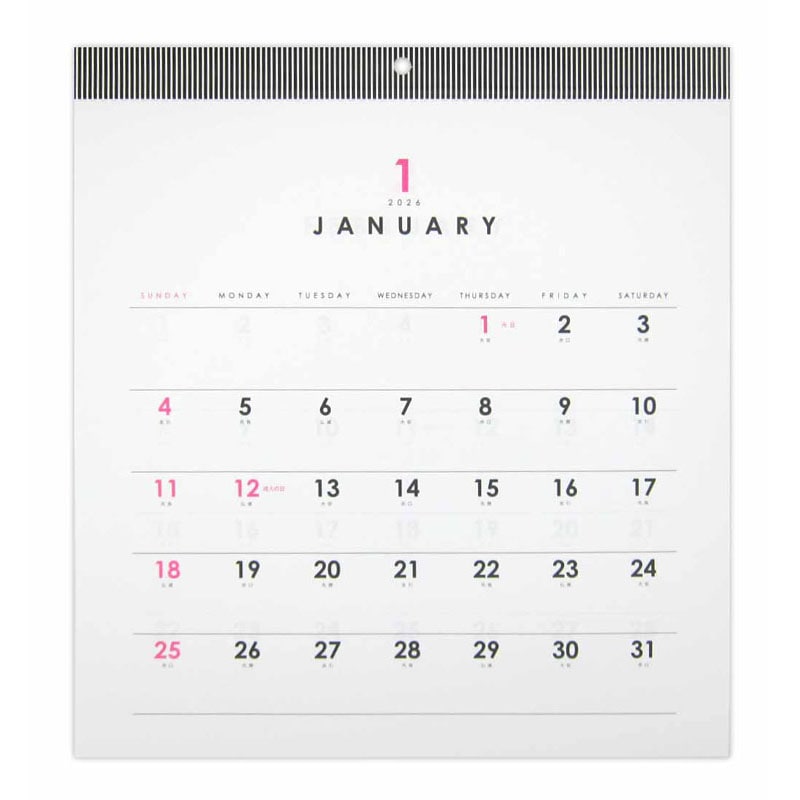 26壁掛けカレンダー 正方形スタイリッシュ