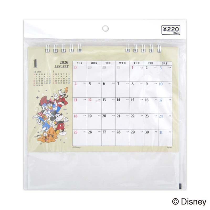 ２６卓上カレンダー　ディズニー／ミッキー＆フレンズ