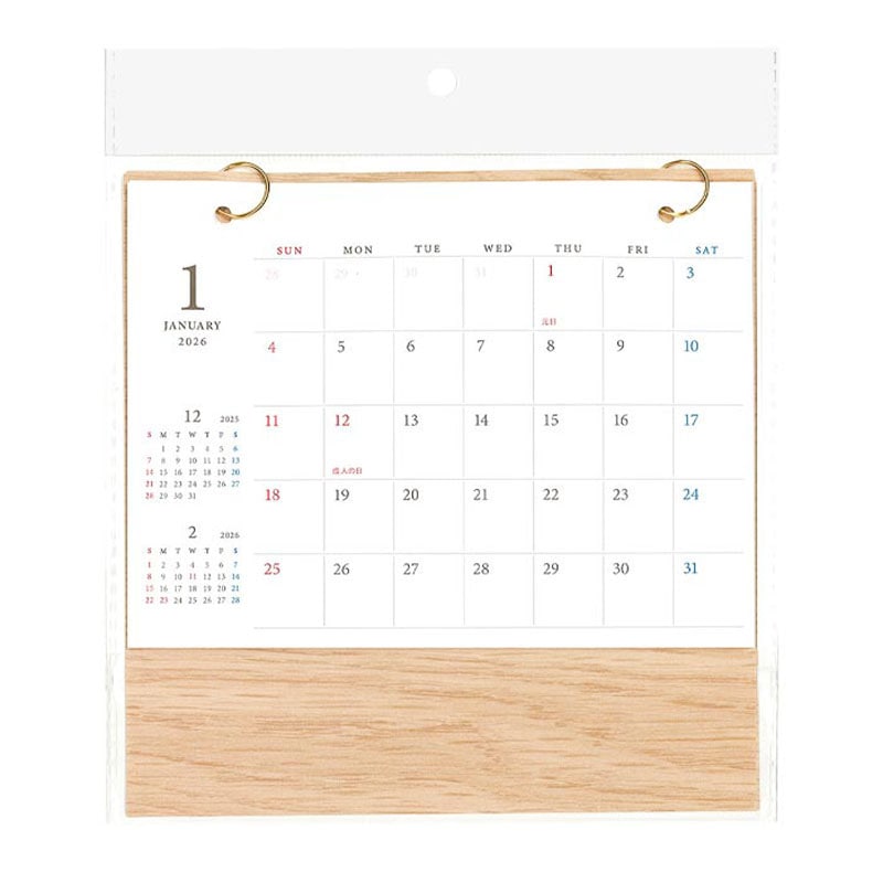 26カレンダー 卓上 ナチュラルデザイン