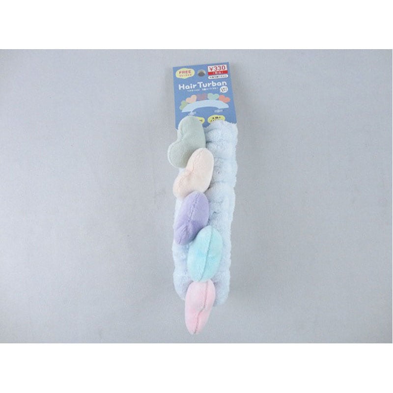 ヘアターバン　５連ハート　ブルー