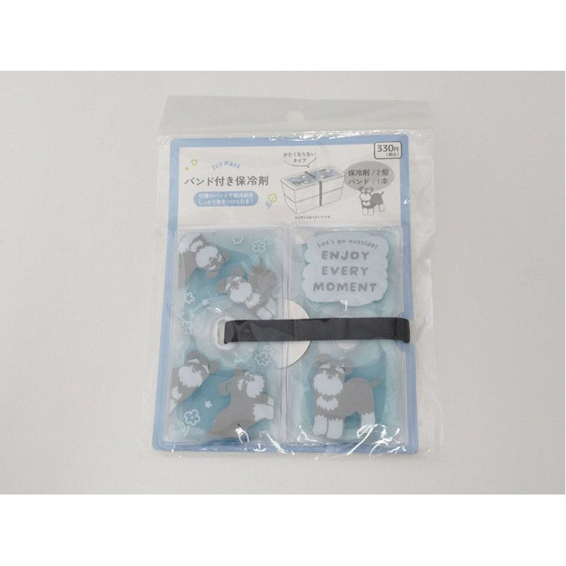 バンド付保冷剤2P シュナウザー柄