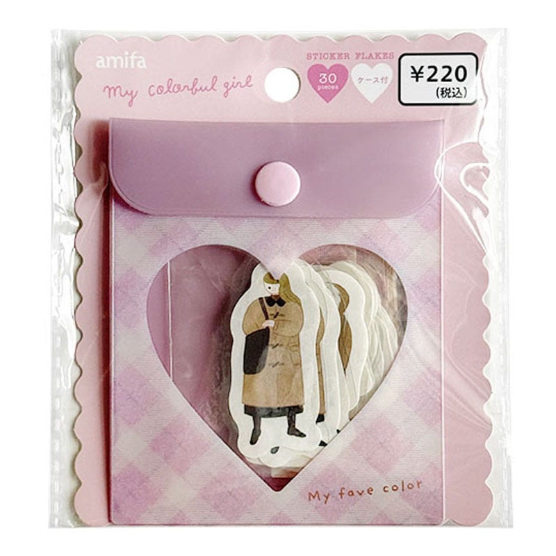 フレークシール30P ケース付 ガールピンク