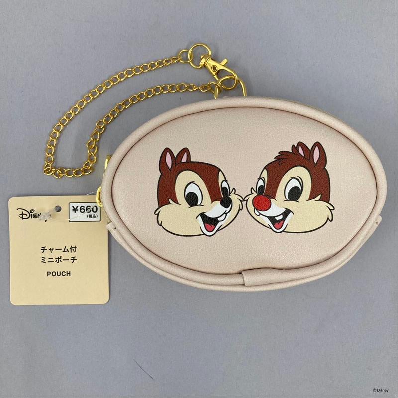 【数量限定】ディズニー／チップ＆デール　チャーム付ミニポーチ