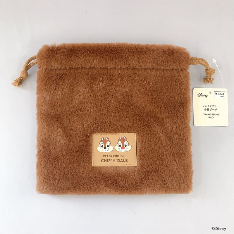 【数量限定】ディズニー／チップ＆デール　ファー巾着ポーチ