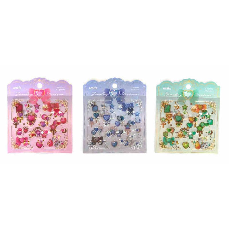 ミニシートシール　３シート　キラキラ宝石箱