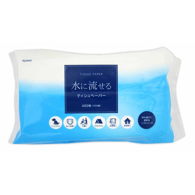 水に流せるティシュソフトパック　２００組