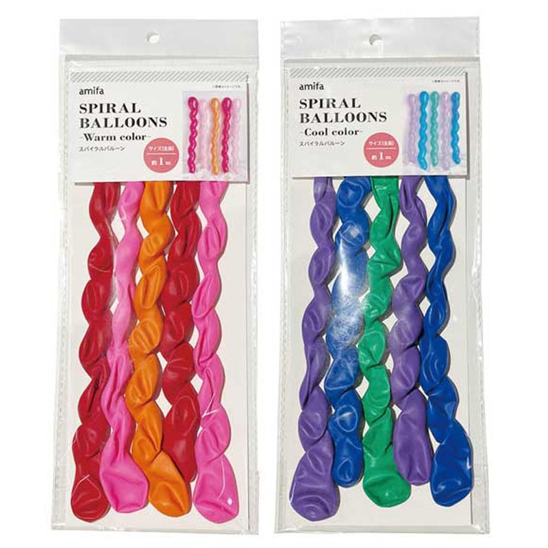 スパイラルバルーン　５Ｐ　ミックスカラー