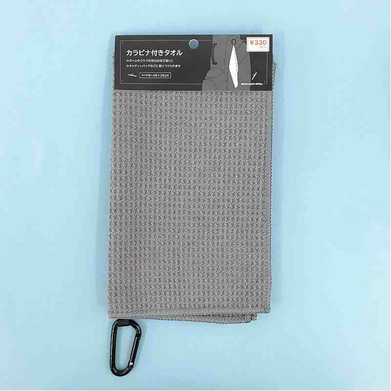 ゴルフ　カラビナ付きタオル