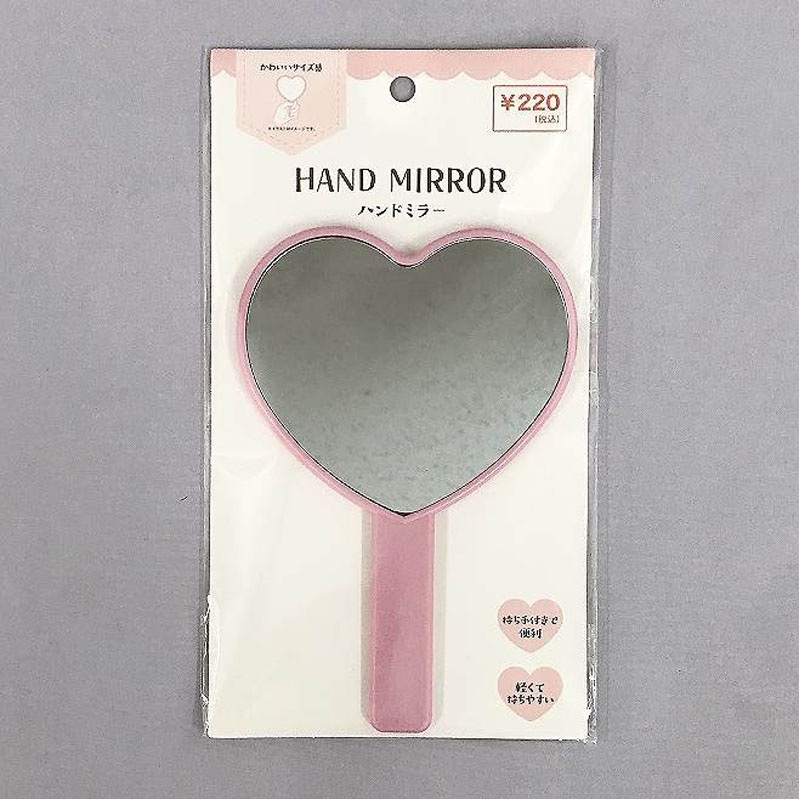 持ち手付きミラー ハート型