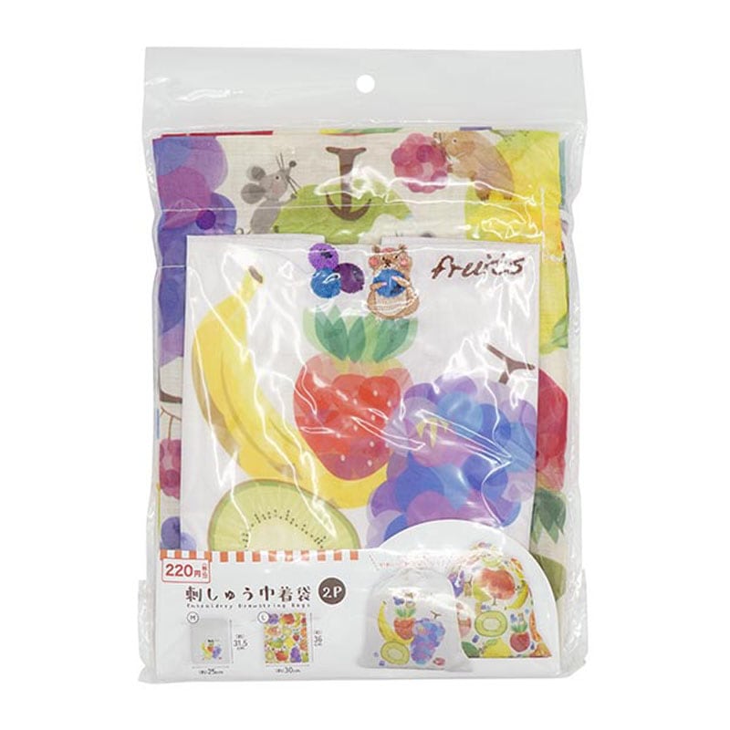 刺しゅう巾着袋　２Ｐ