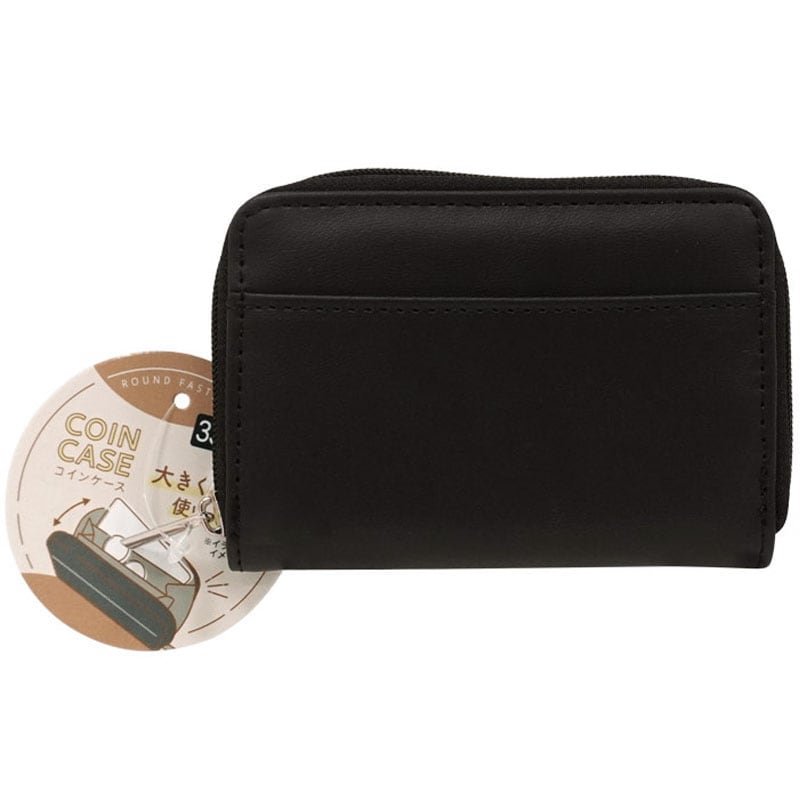 合皮　ラウンドコインケース　ＢＫ