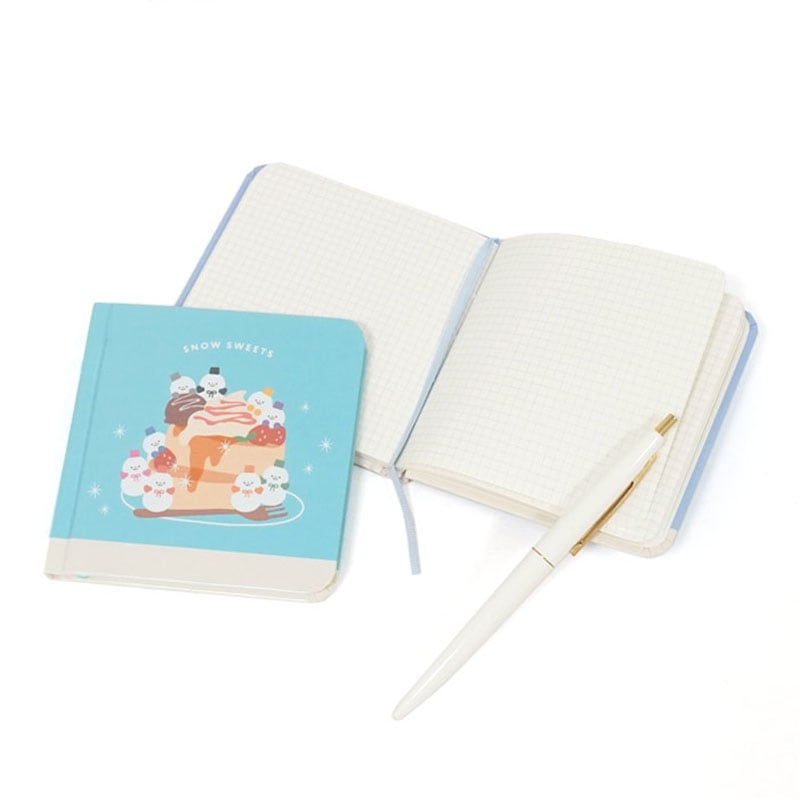 ハードカバーノート 96P 方眼 スノーF柄