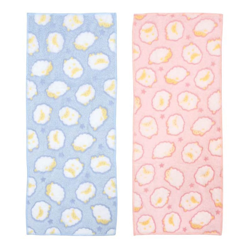 ふんわりフェイスタオル　エンボス　ひつじ