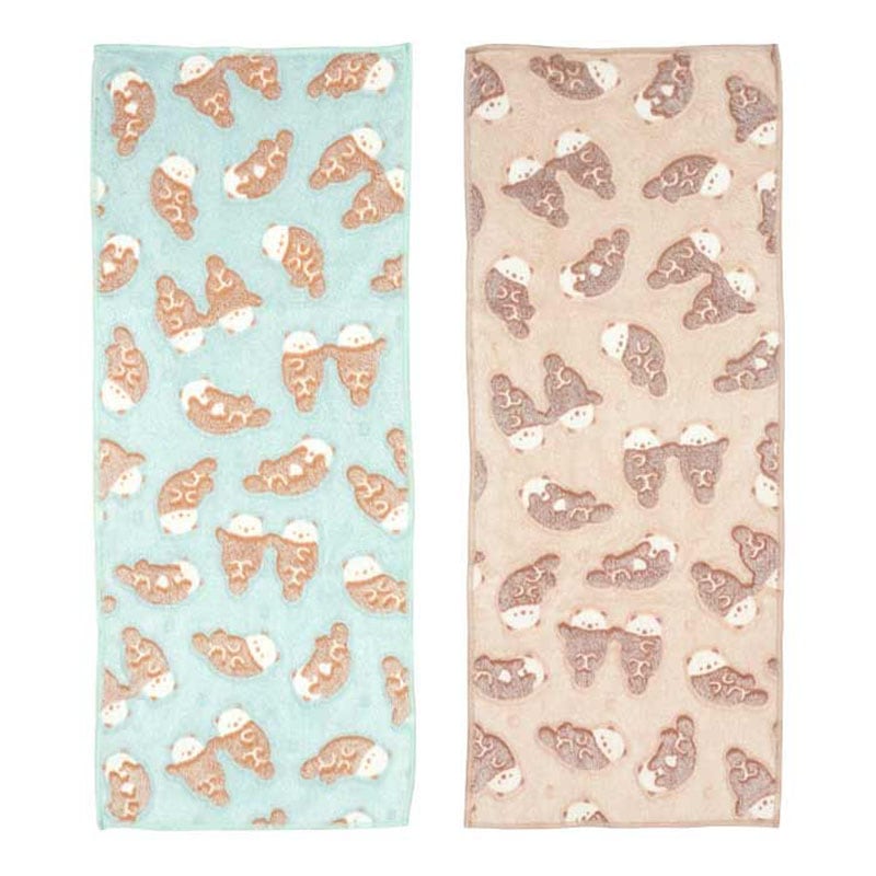 ふんわりフェイスタオル　エンボス　ラッコ