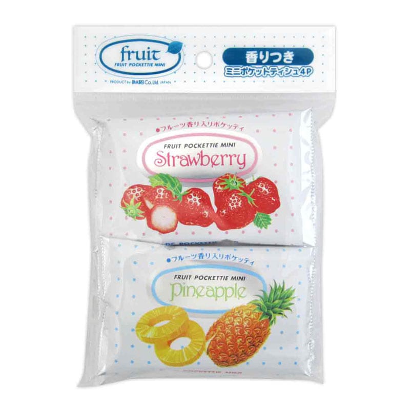 ミニポケットティシュフルーツ　４Ｐ　香り付き