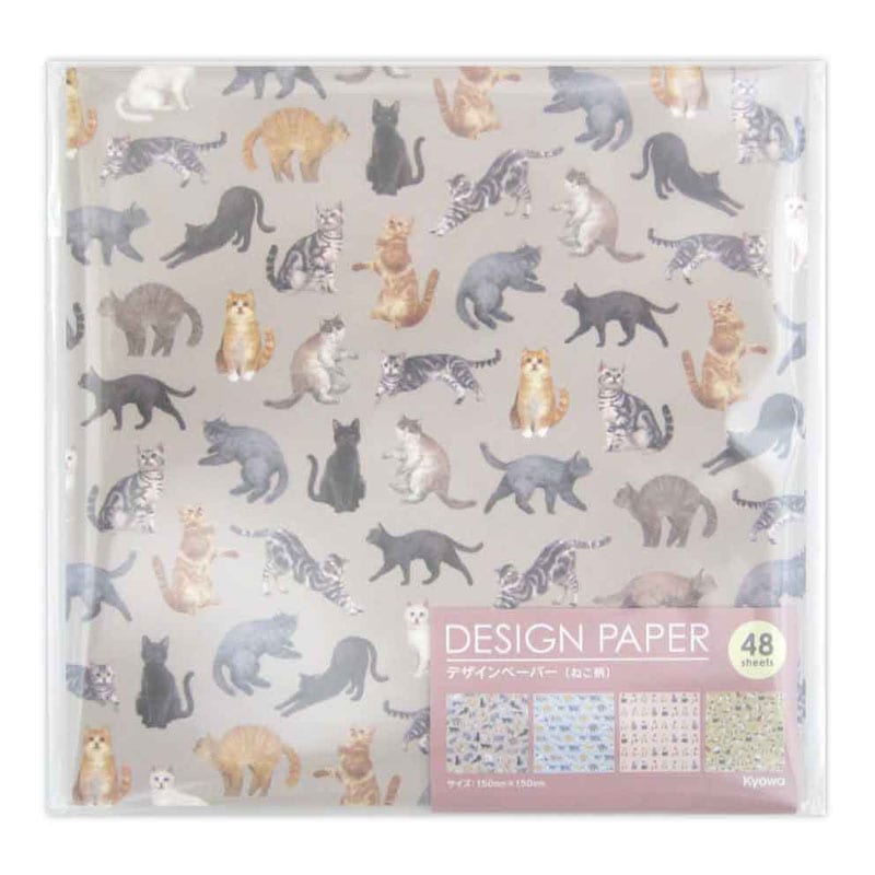 デザインペーパー ねこ柄 48枚