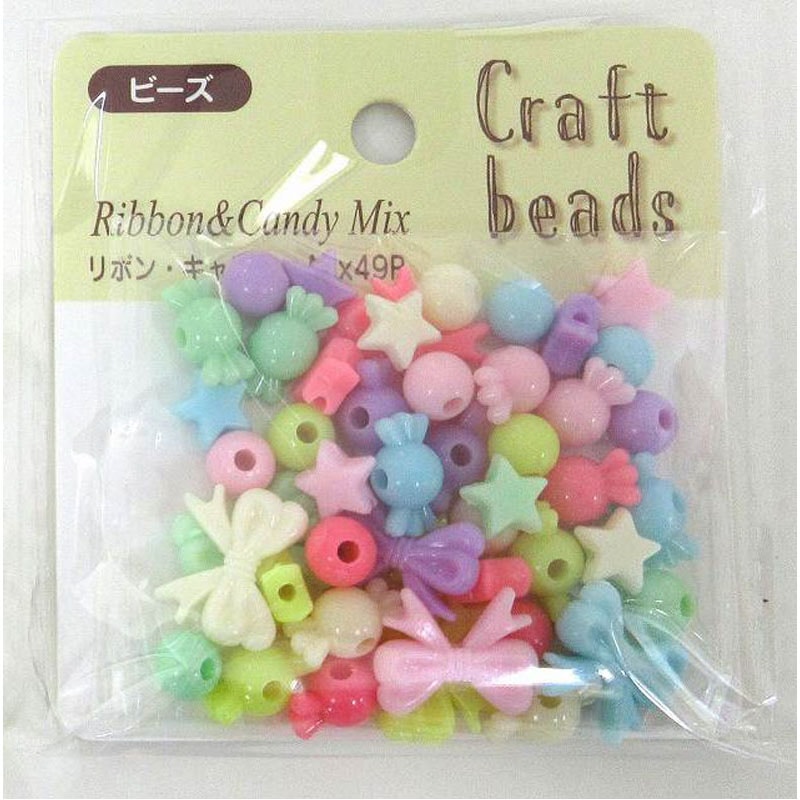 ビーズ　リボン・キャンディＭｉｘ　４９Ｐ