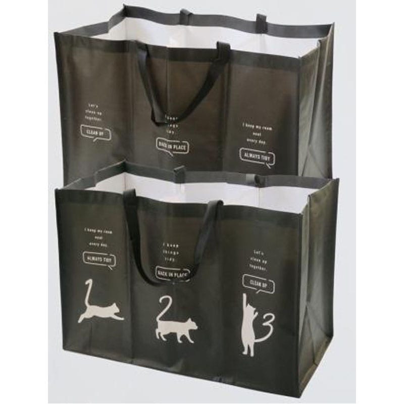 仕切り付きPPバッグ ネコ柄