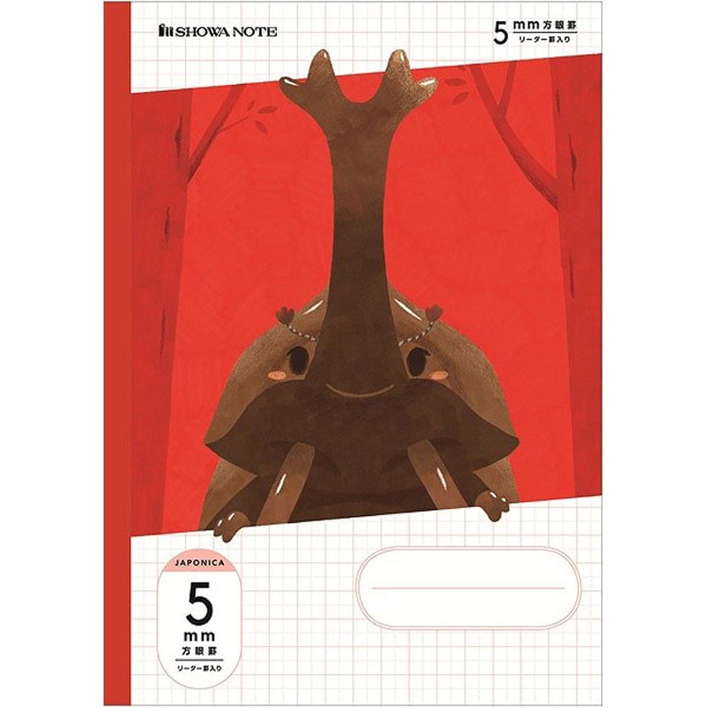 B5ジャポニカ 5MM方眼ノート 赤
